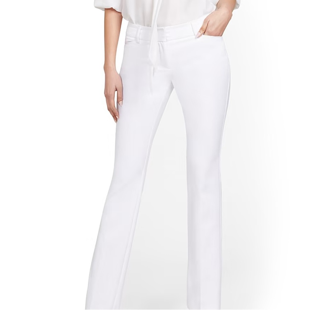 NWT - 7th Ave New York & Co White Signature Straight Leg Crop Pants - Size 16